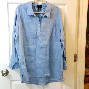 JNY Jones New York Woman's Linen Tunic Top 1x